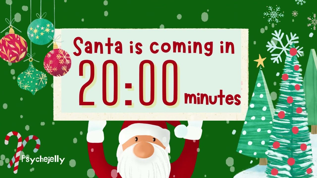 Waiting for Santa| 20 minute countdown with music Jingle Bells