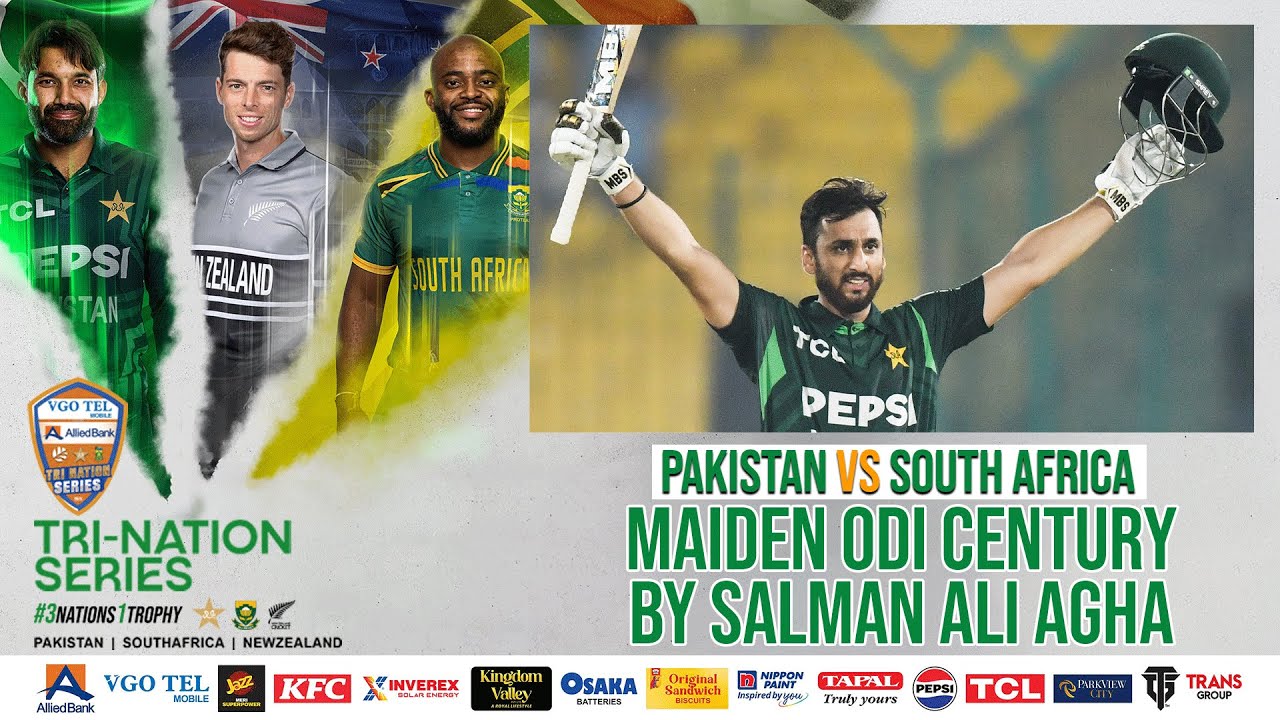 Maiden ODI Hundred 💯 By Salman Ali Agha Against South Africa | 3rd ODI | Tri-Nation Series 2025