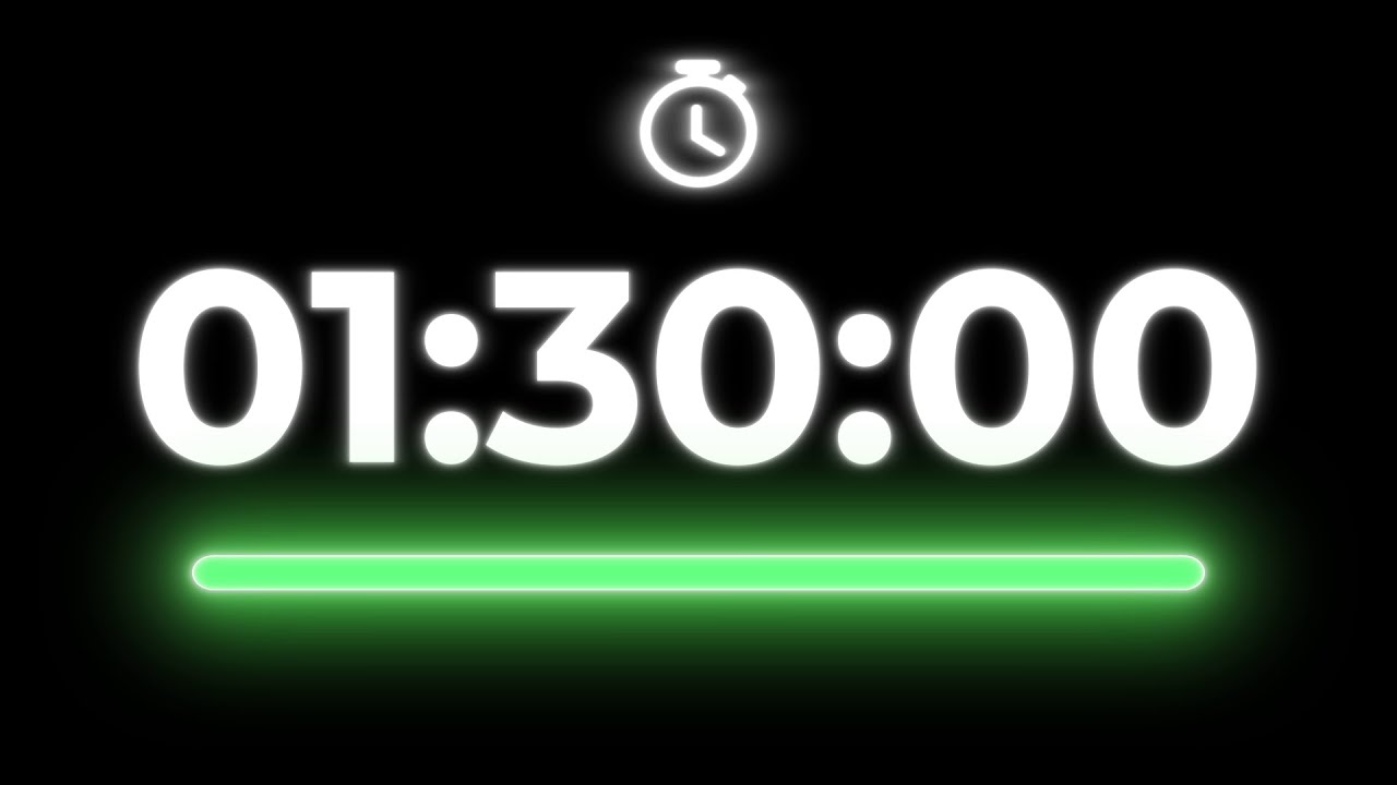 Temporizador 90 Minutos con Alarma ⏱️ Ciclo de Enfoque 1 Hora y Media | 90 Minute Timer