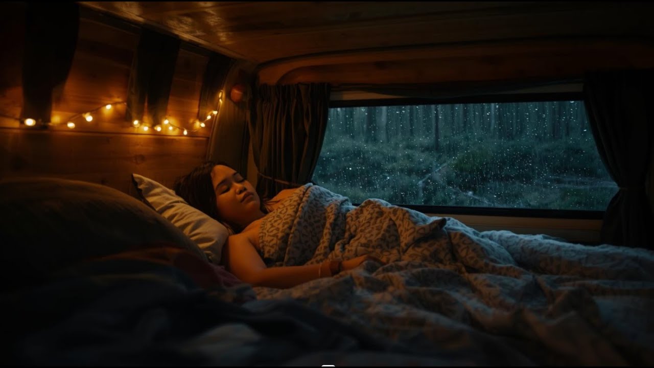 Deep Sleep Sounds 🌧 Heavy Rain in Cozy Car - Relaxing Thunder Night