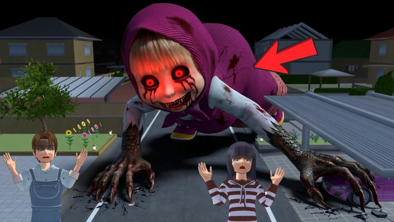 Mio Yuta Found MASHA GIANT at the street crawling‼️😱 || SAKURA School Simulator 