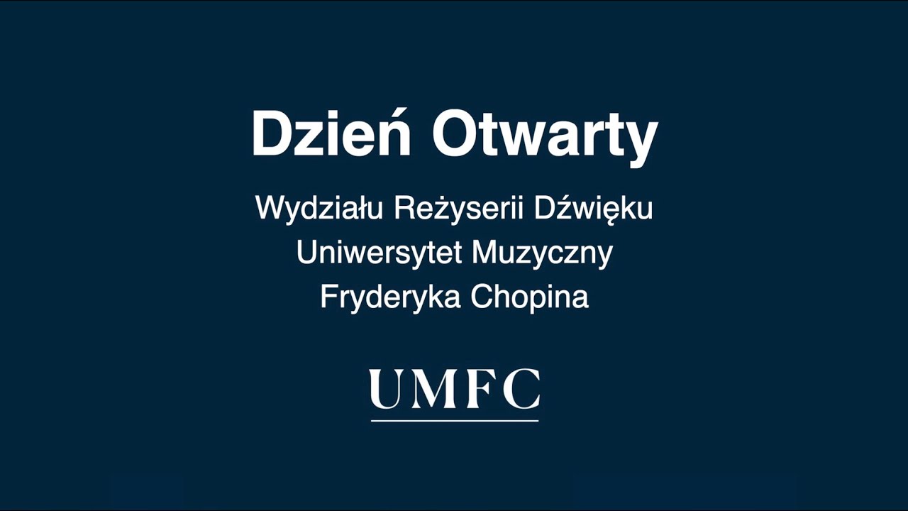 Dzień Otwarty Wydziału Reżyserii Dźwięku 2021
