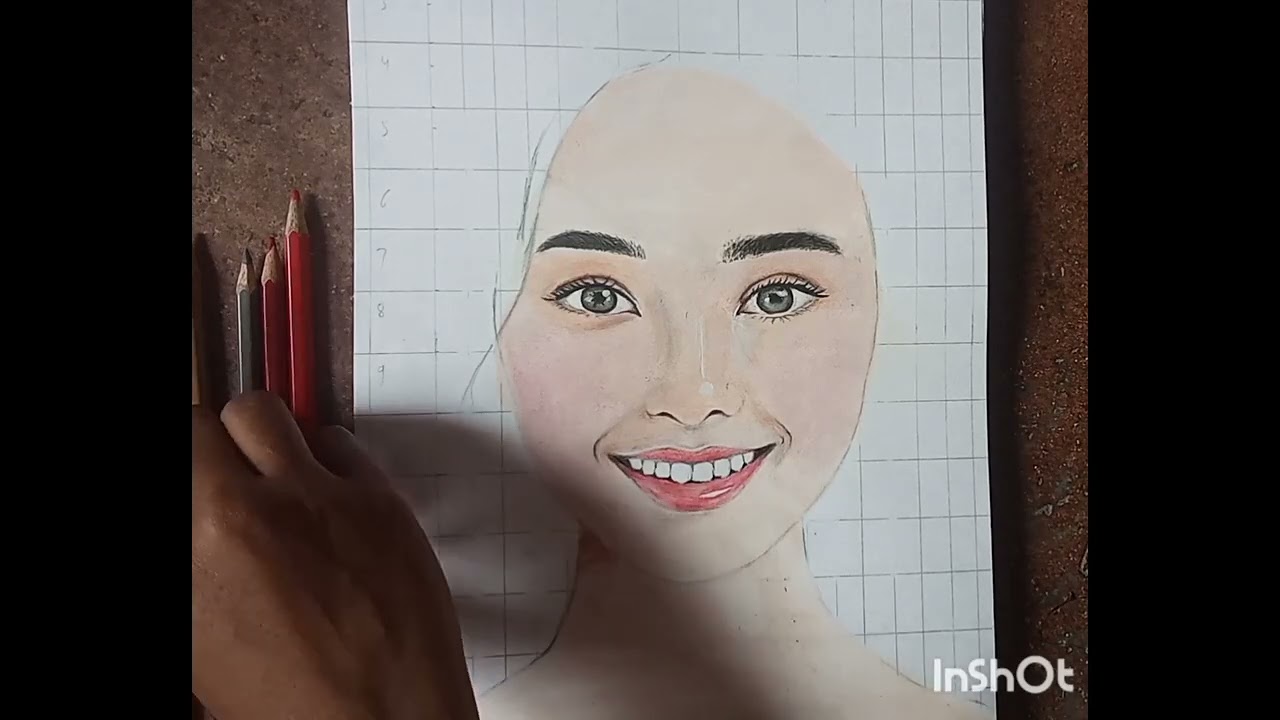 Beautiful girl face drawing....or sketch🥰🥰❤️❤️#pencil colour and watercolor drawing part1