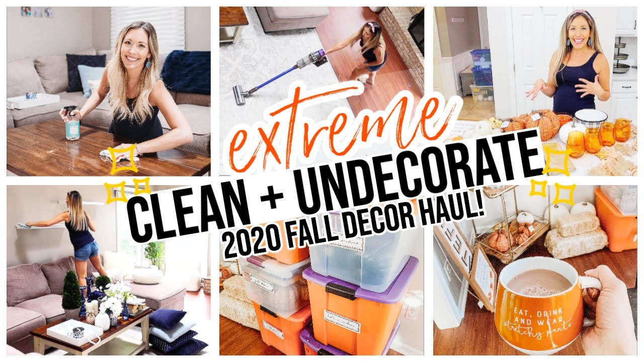 CLEAN AND UN DECORATE WITH ME! EXTREME CLEANING MOTIVATION! FALL DECOR 2020 HAUL  @Brianna K
