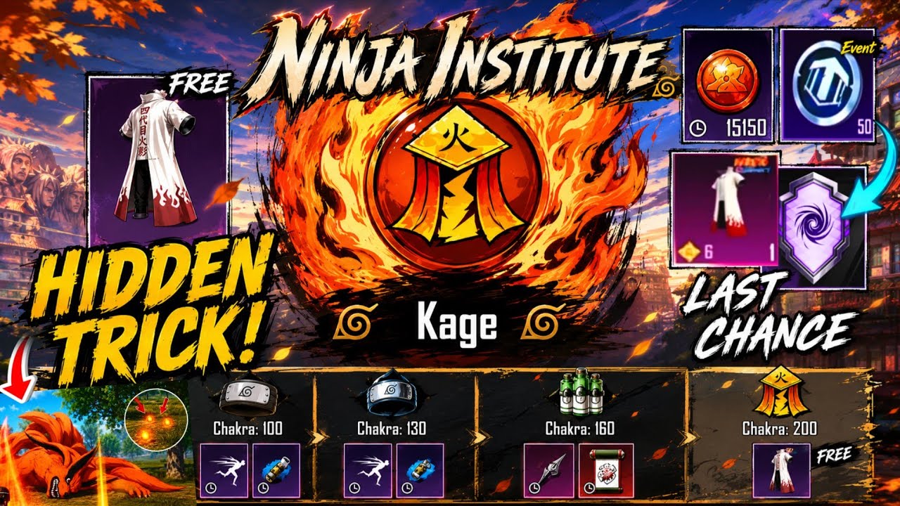 😱 99% Players Don't Know This ! Ninja Institute Complete Karne Ki Secret Trick 🔥 And Free Rewards