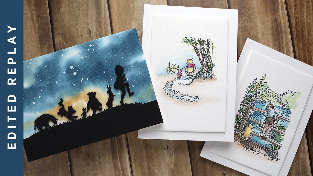 EDITED REPLAY - Watercoloring a Night Sky & Winnie the Pooh Scenes