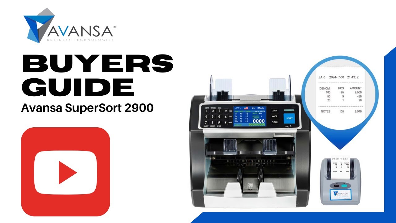 Avansa Buying Guide - SuperSort 2900 Money Counting Machine
