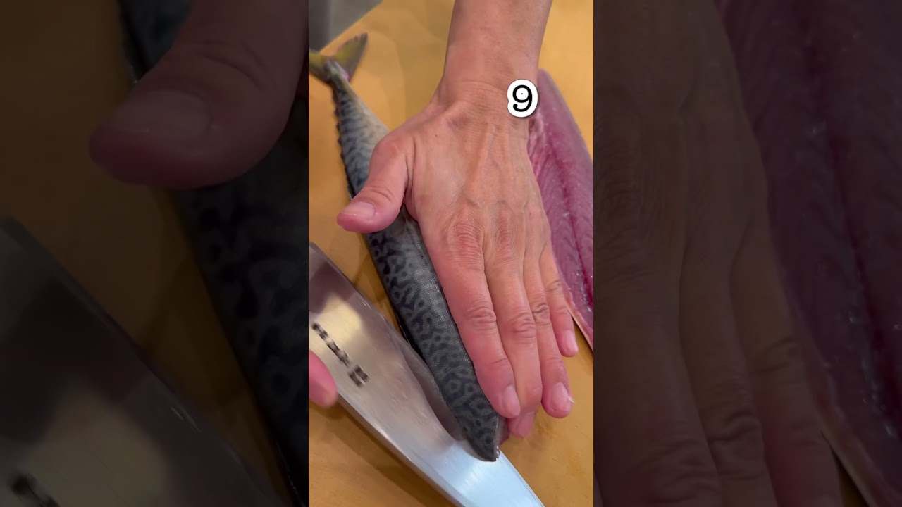 How to cut fish?-Japanese mackerel- #sushi #sushilovers #sushienya