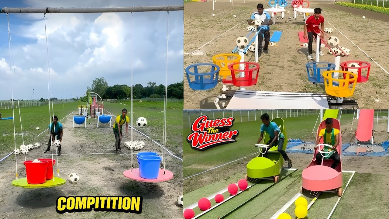 Football Contact and Balloon Bursting Race 🔥| Most Surprising Ending Ever Who Win?/Amazing Challenge
