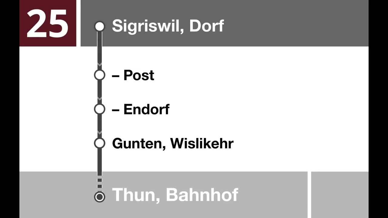 STI Ansagen • Expresslinie 25 • Thun, Bahnhof - Sigriswil, Dorf