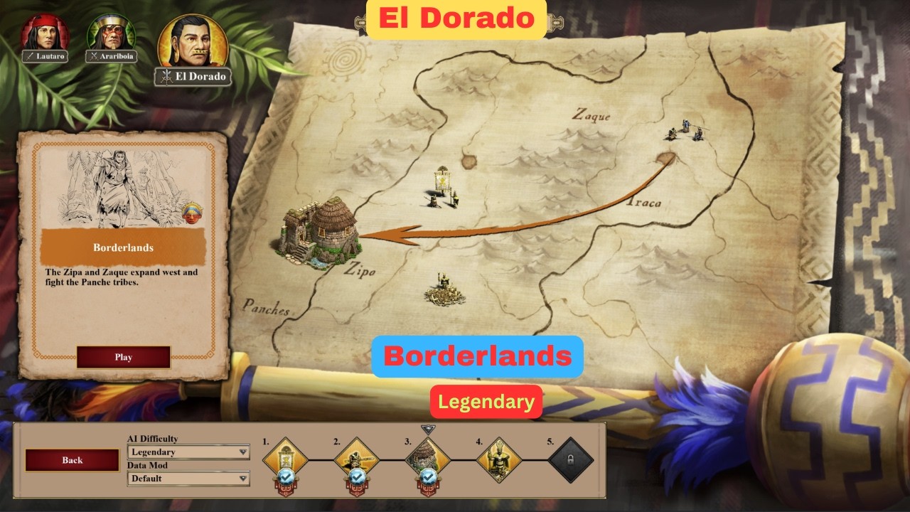 3. Borderlands | El Dorado | The Last Cheiftains DLC | Age of Empires II DE | LEGENDARY
