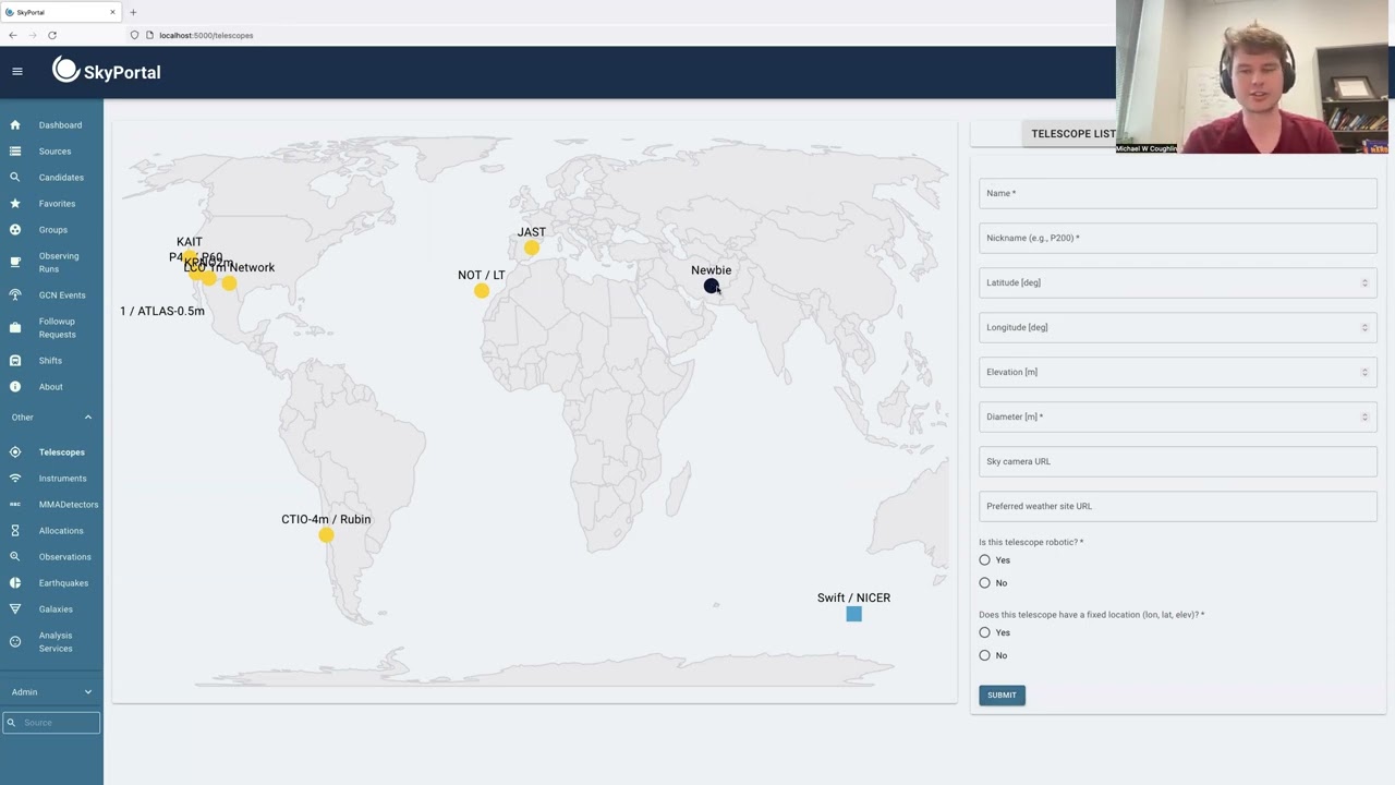 SkyPortal: Telescopes, Instruments, and Allocations