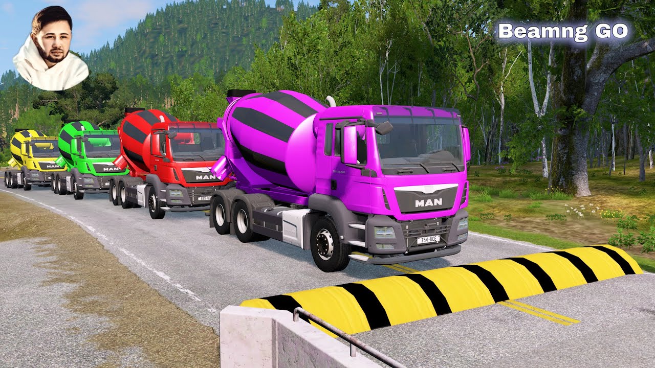 Trucks Car vs Speed bumps | Buses vs Massive Speed bumps BeamNG.Drive #101