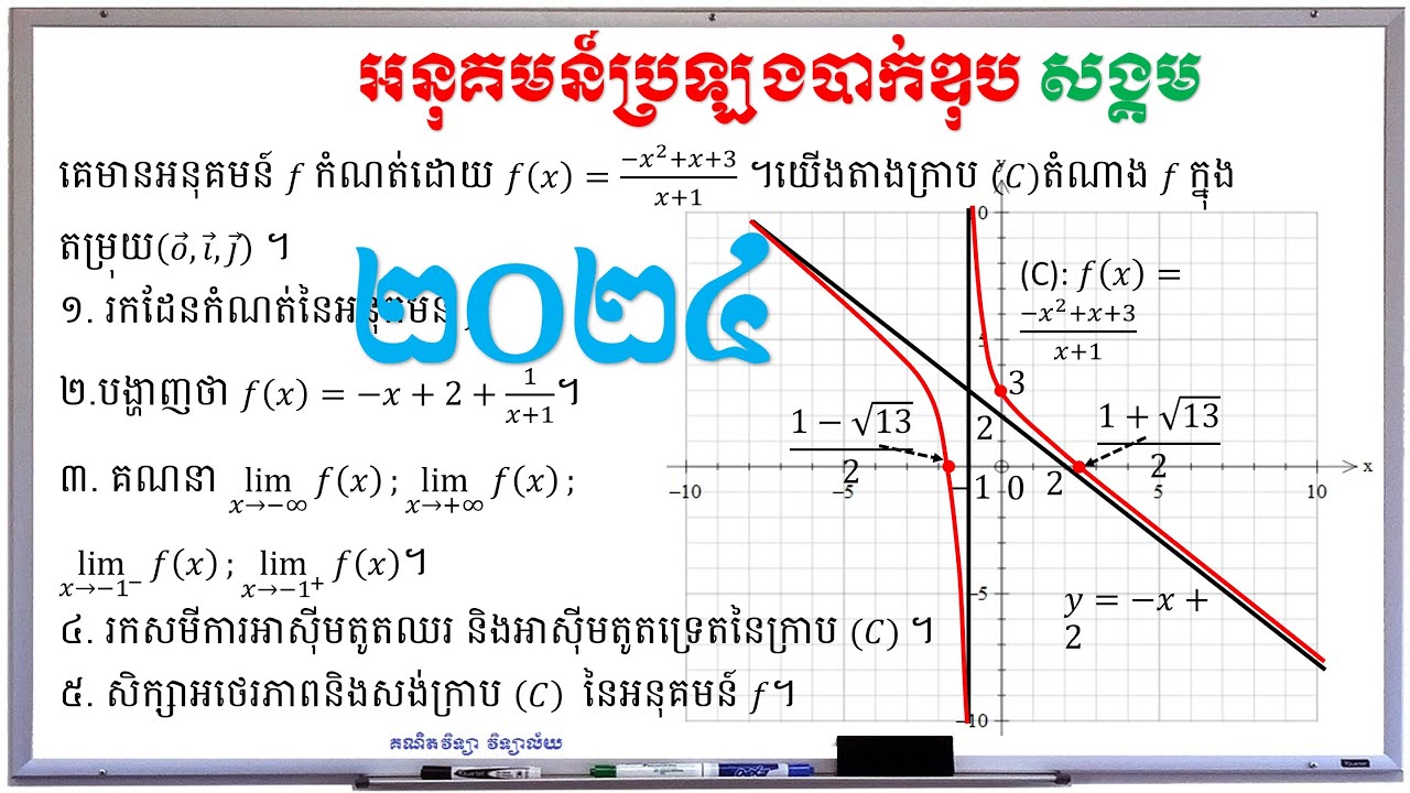 BacII-2024 | អនុគមន៍ប្រឡងបាក់ឌុប២០២៤(ថ្នាក់សង្គម) | គណិតវិទ្យាថ្នាក់ទី១២ | គណិតវិទ្យា វិទ្យាល័យ