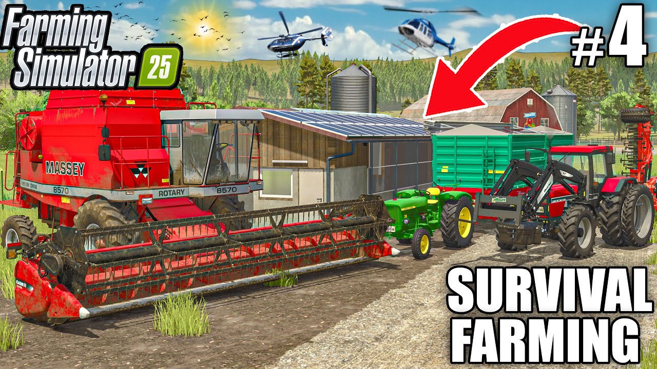 I ALMOST BROKE THE FARM BUILDING THIS! (SURVIVAL FARMING) - Farming Simulator 25