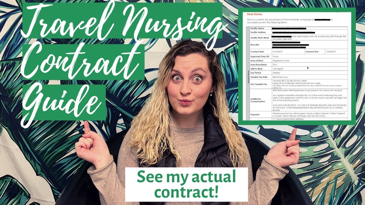 TRAVEL NURSING CONTRACT EXAMPLE- See My ACTUAL Contract to Learn What to Include in Your Own