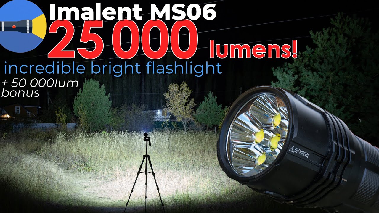 [4K] 25000 lumens! Imalent MS06 - Super bright flashIight review.  Real portable light cannon!