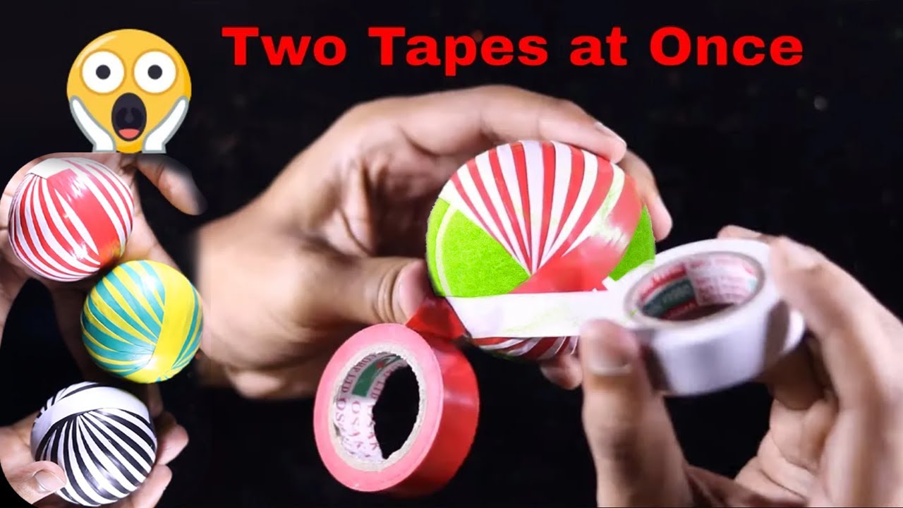 How to make tape ball with different color tapes | How to tape a tennis ball | Tennis Ball Tapping