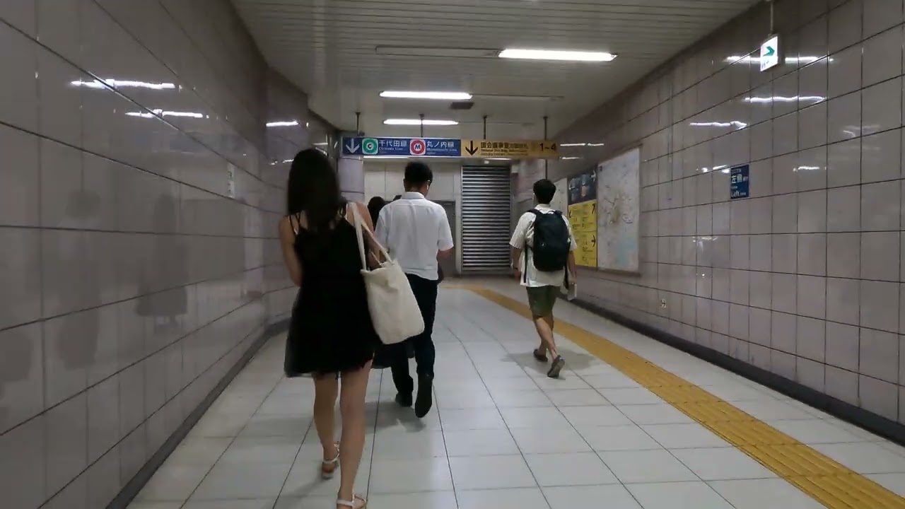 TOKYO Tameike-sanno Station N06 to Kokkai-gijidomae Station C07 | 4K ASMR | Japan Silent Explorer