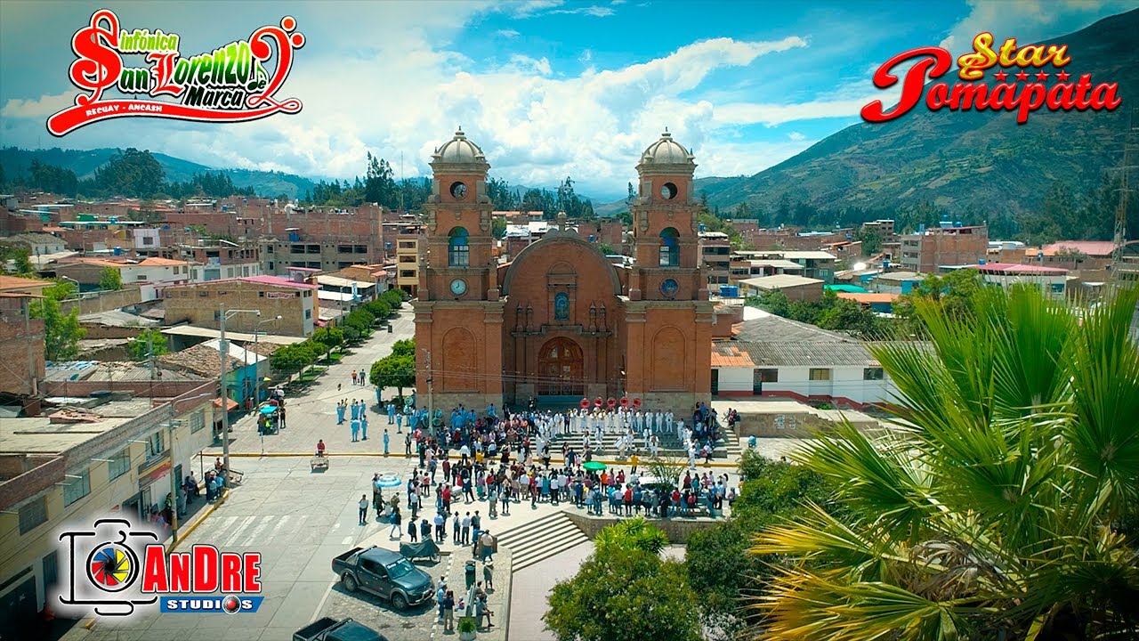 Bandas STAR POMAPATA y SAN LORENZO DE MARCA 2023 ▶ Bautizo Dylan y Paul Ita Flores en CARHUAZ