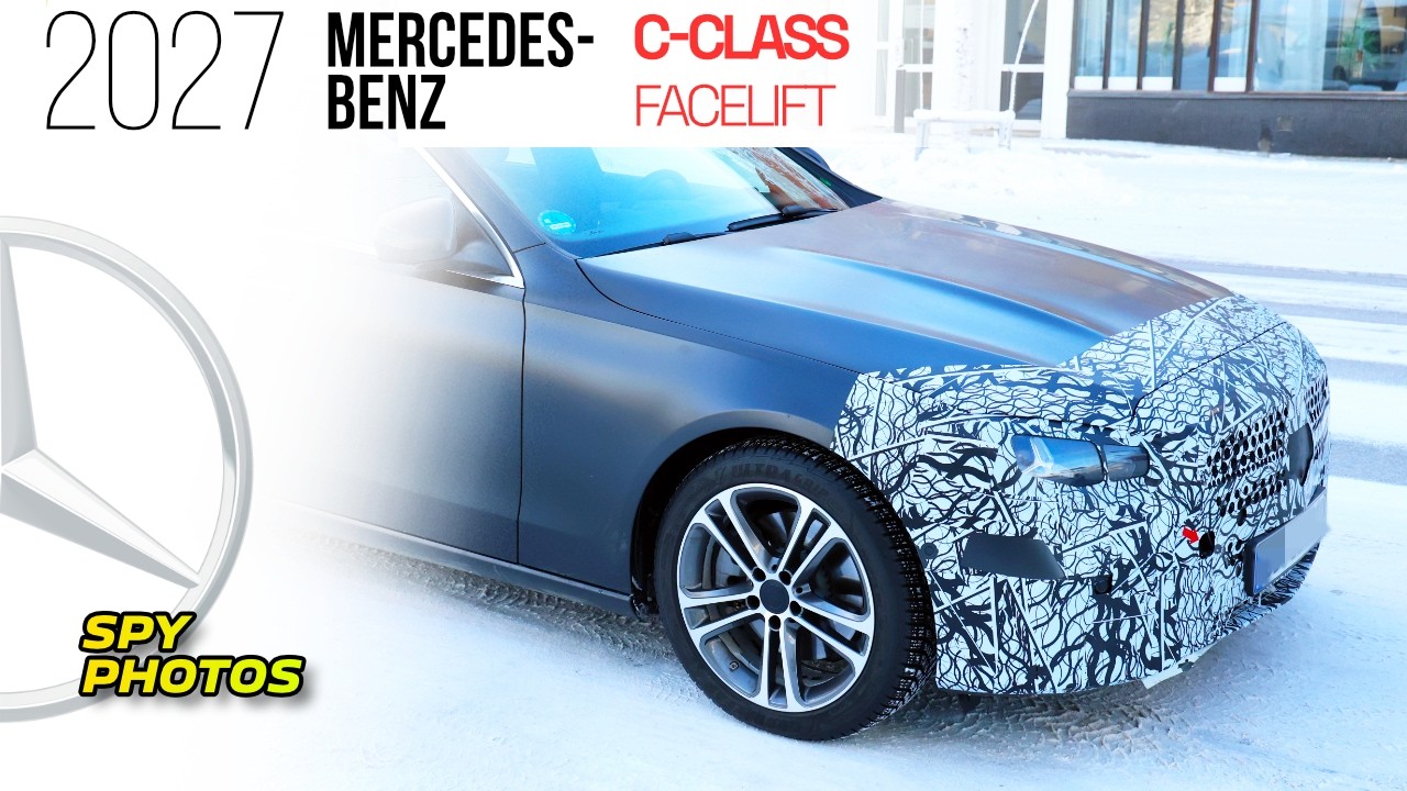 Шпионские фотографии: обновленный Mercedes-Benz C-Class 2027 года (физические элементы управления...