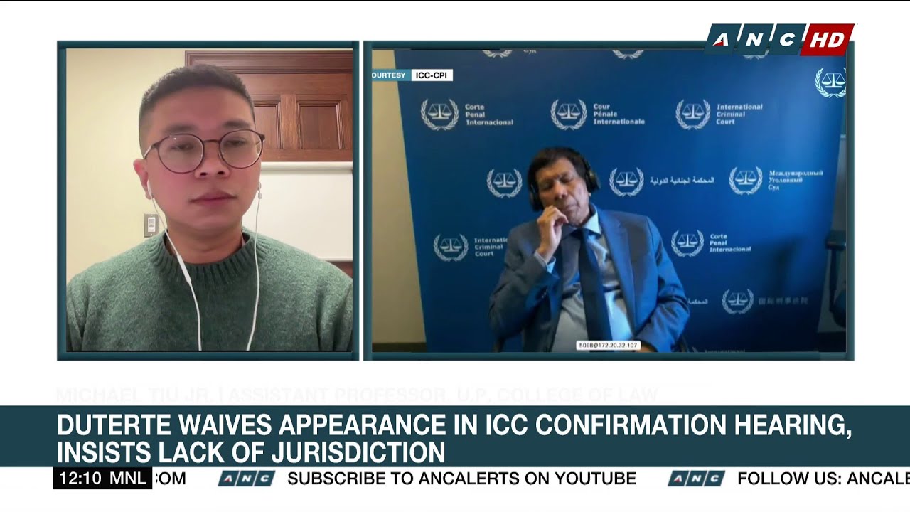 Tiu: Duterte not appearing in confirmation of charges hearing won’t impact his ICC case | ANC