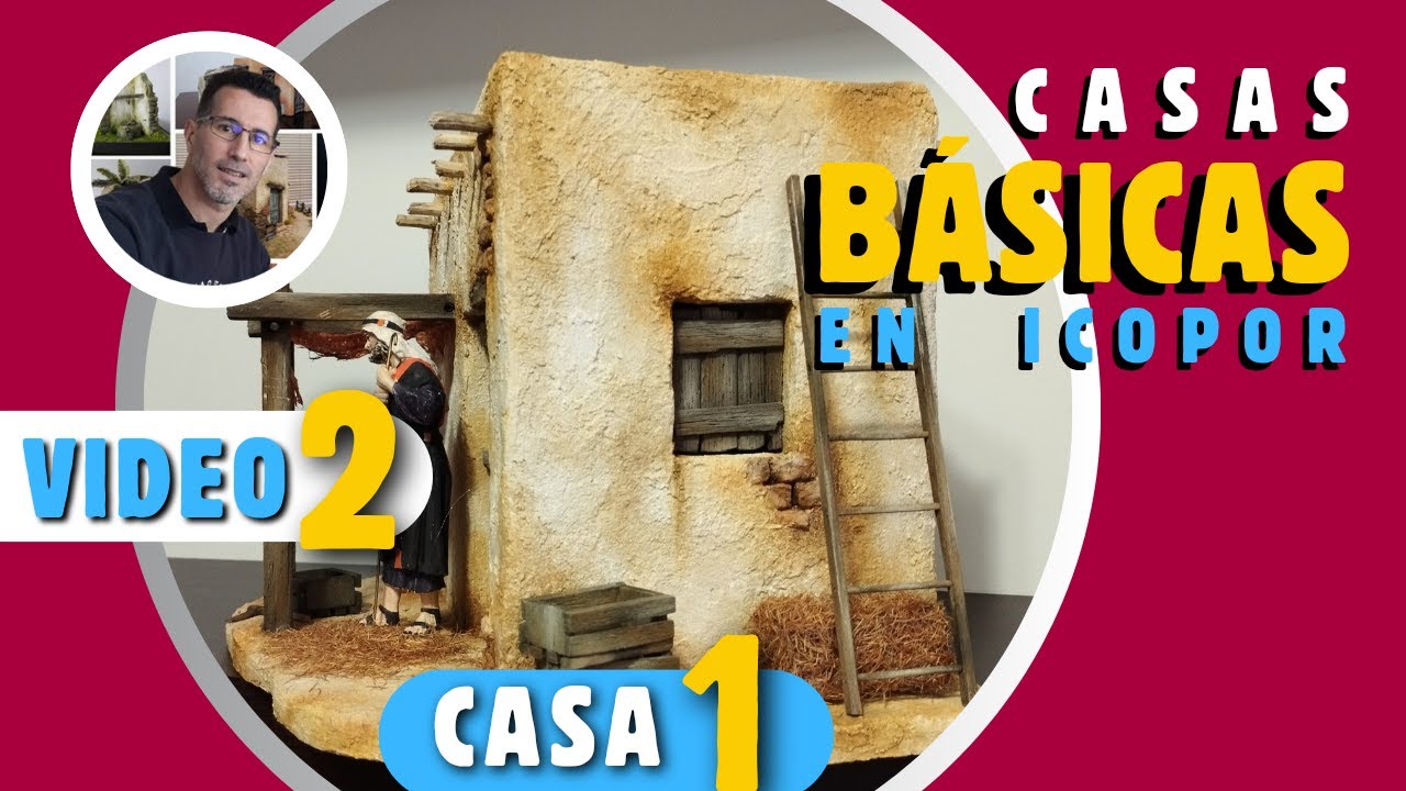 Como hacer casas en icopor [𝗖𝗔𝗦𝗔 𝗕𝗔𝗦𝗜𝗖𝗔 𝟭] [ 𝗩𝗜𝗗𝗘𝗢 𝟮] Para los pesebres dioramas maquetas