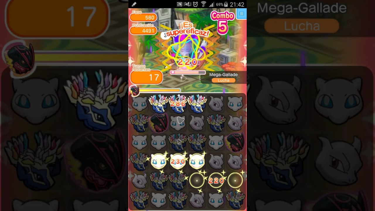 Pokemon shuffle Fase 580 M Gallade