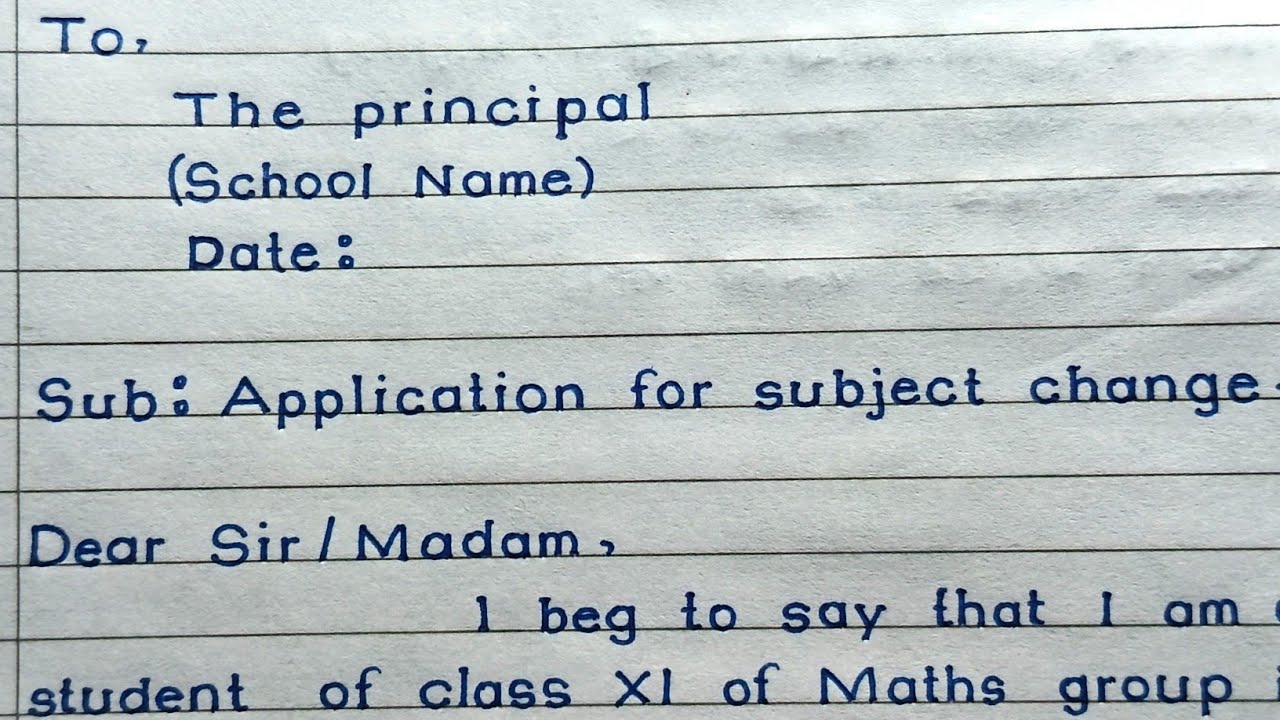 Application For Change Of Subject || Subject Change Application || MM Handwriting