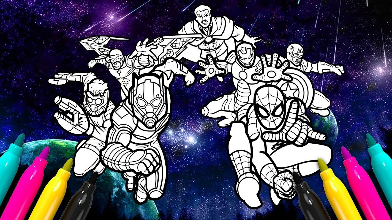 Mighty Marvel Coloring Book | Avengers Superheroes Coloring Set