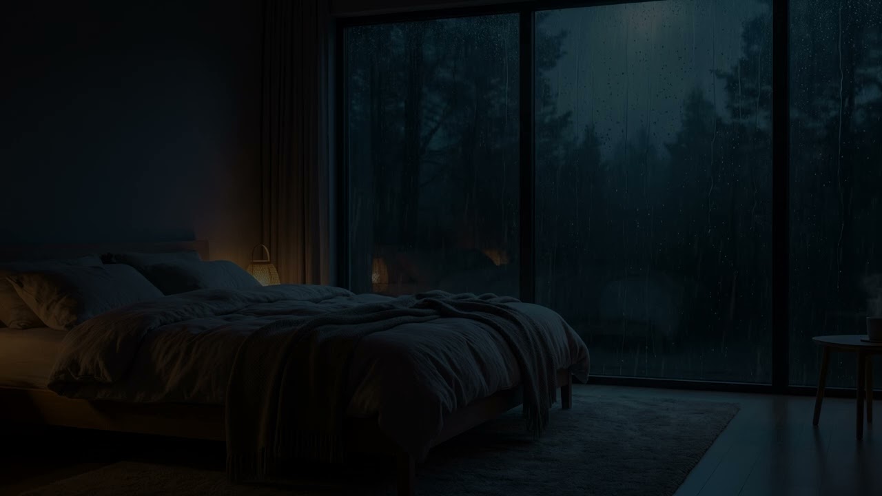 Dark Night Rain Sounds for Deep Sleep 🌧️ | No Music