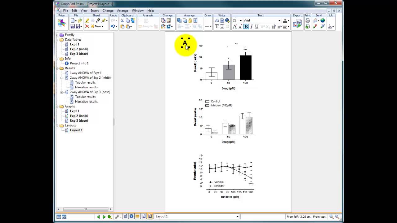 Graphpad Prism - using the layout tool to publish your data
