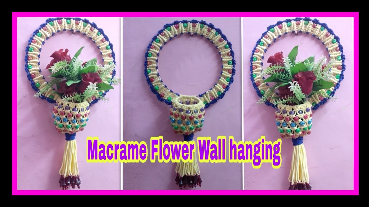 Diy// Round Shape Macrame Flower Wall Hanging #New Design.
