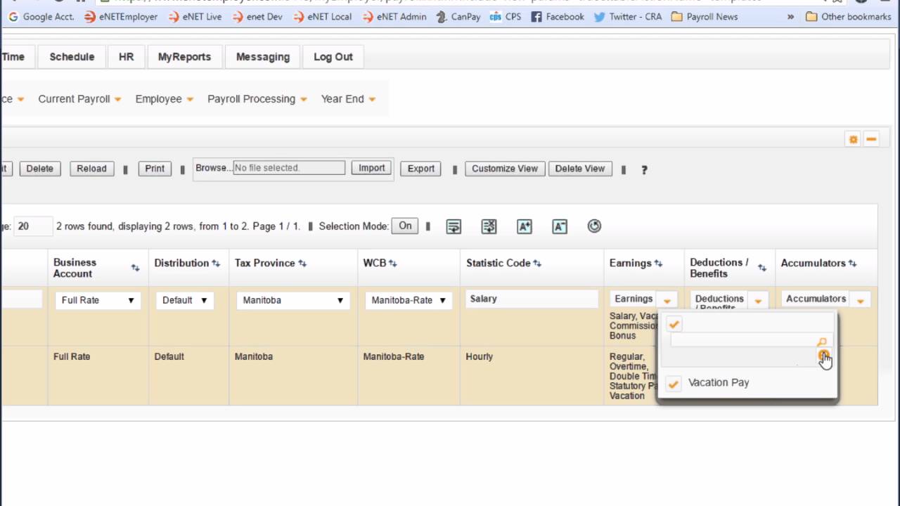 Employee Templates in Cloud Based Canadian Payroll with eNETEmployer