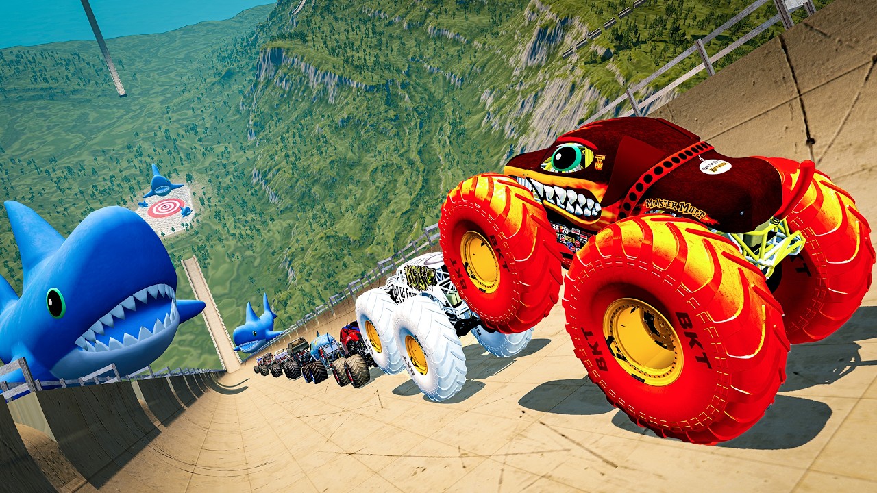 Epic High Speed Monster Trucks Jumps stunts & crashes #002 | BMNG HERO