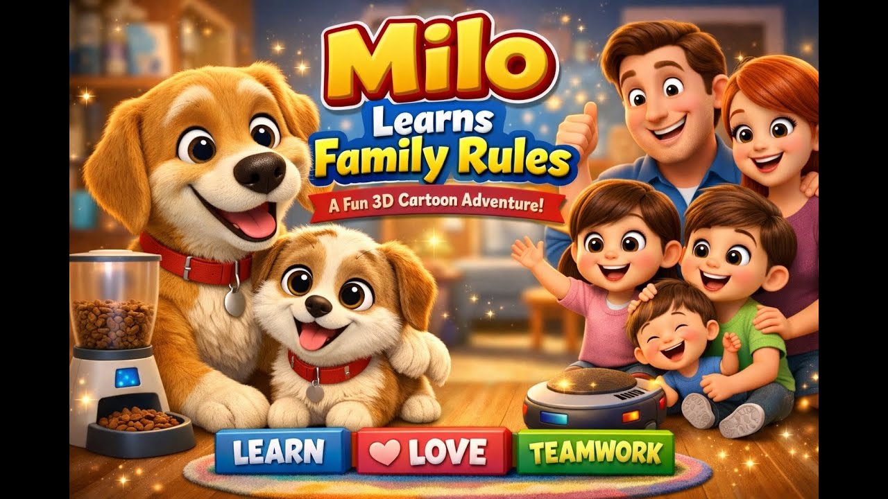 Fun Dog Cartoon for Kids! Milo Learns FAST 🐾✨ #viral #tiktok#cartoon#animation #movie#funny#family