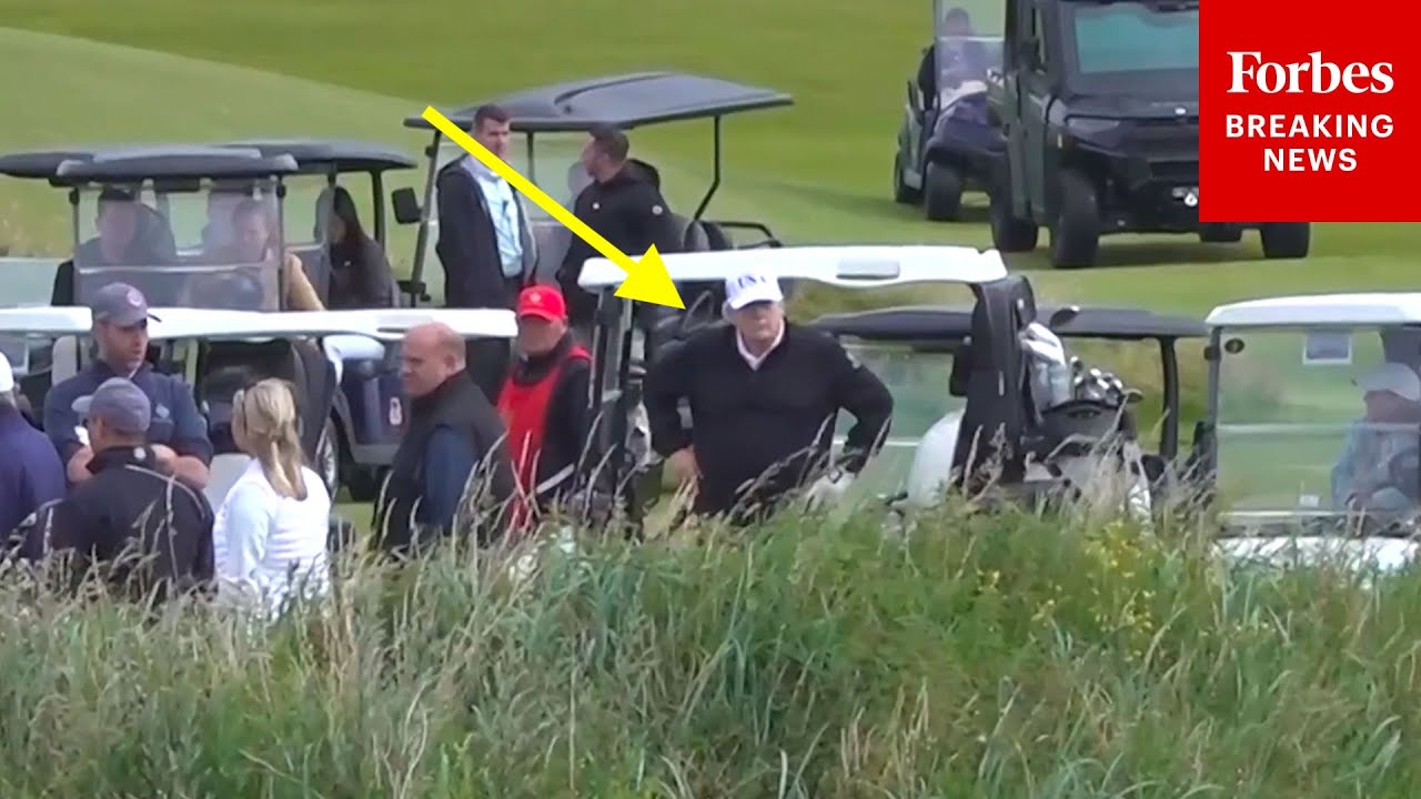 RAW VIDEO: Cameras Capture Trump And His Team Play Golf At His Trump Turnberry Resort In Scotland