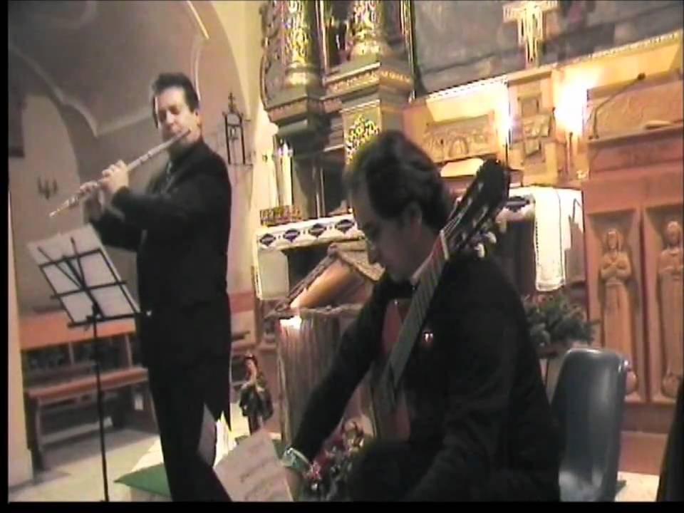 La vita è bella performed flute and guitar