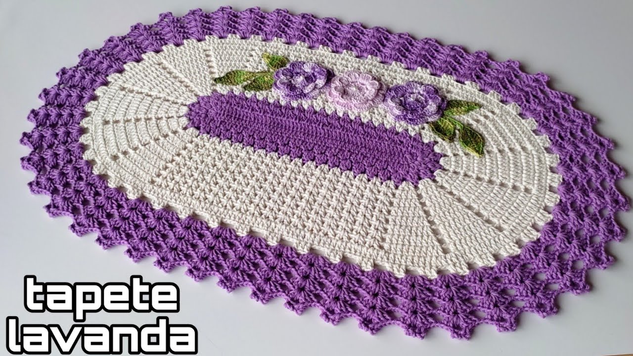 Tapete pé da pia/jogo de banheiro lavanda por @adryanaartecroche  #passoapasso