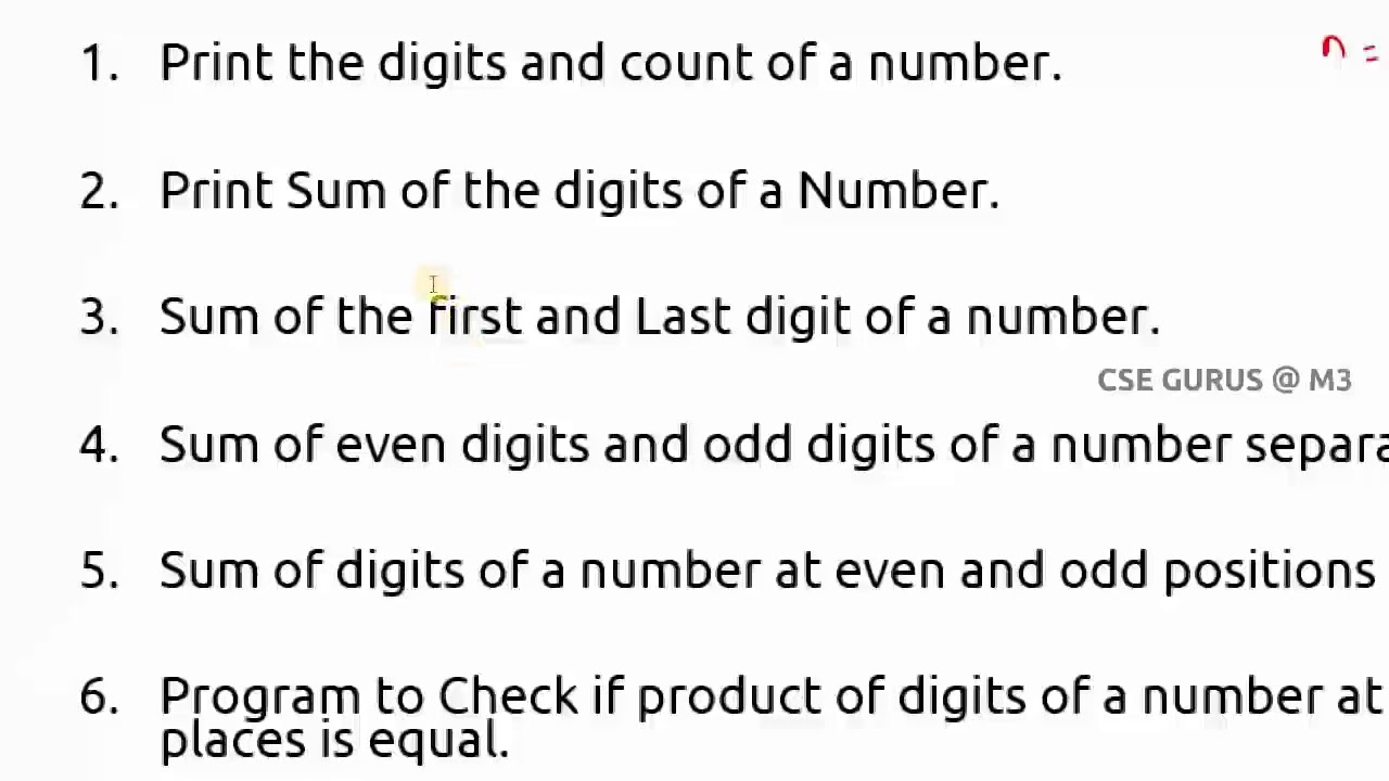 Number based programs (Loops in C)