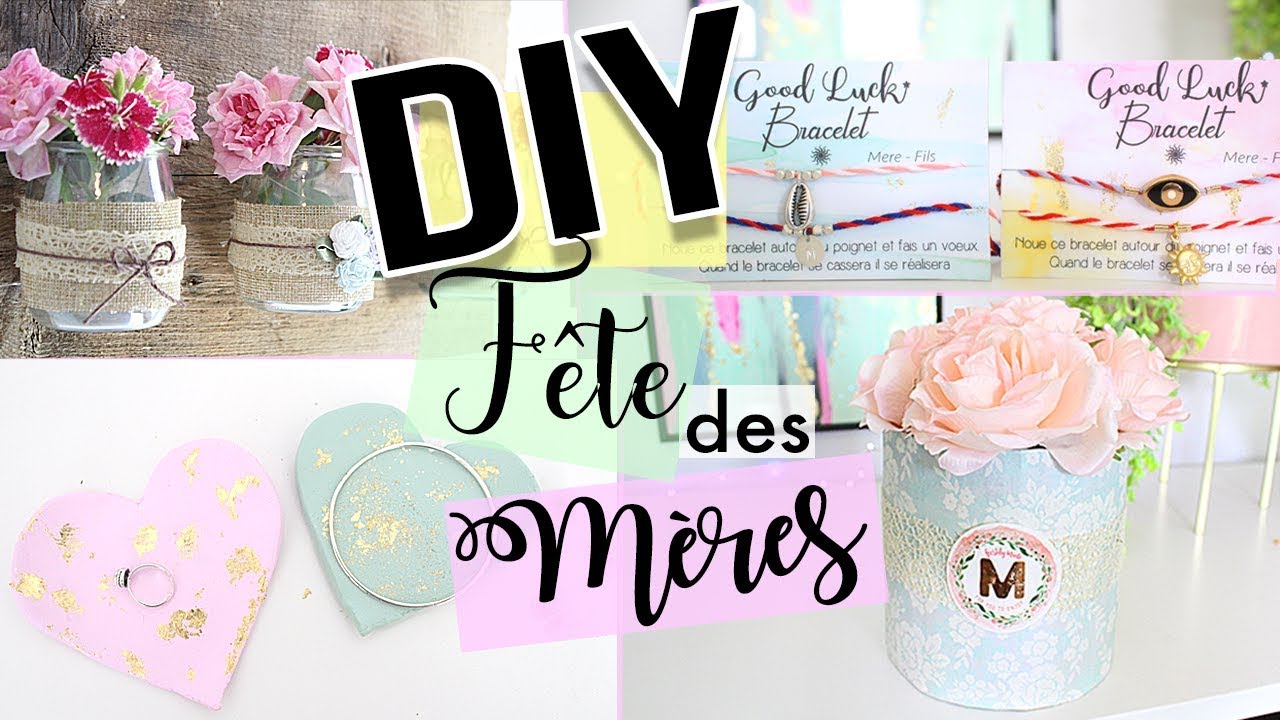 DIY FÊTE DES MERES 🌷 4 IDEES CADEAUX PAS CHER A FAIRE SOI MÊME FACILE francais