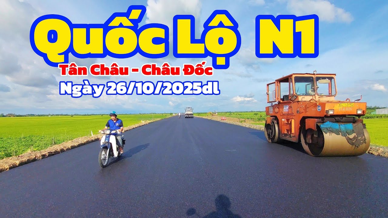 Buổi Chiều trên Quốc Lộ N1 đoạn Tân Châu - Châu Đốc 