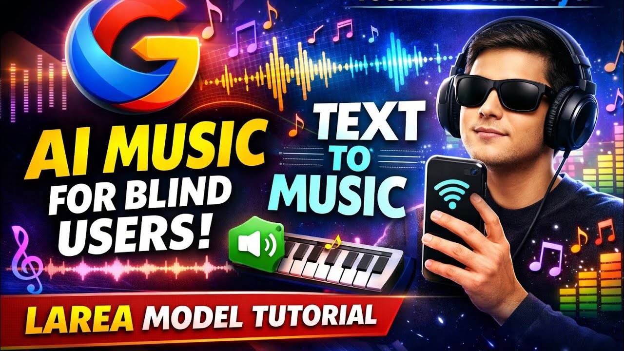 How to generate music using Google Gemini for blind, use larea model in Gemini 🔥🔥🔥