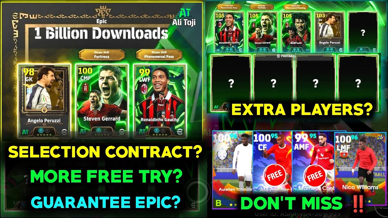 Free epic selection contract😱? | More free try 💥 | Extra players🤯 | Best nominating contract player