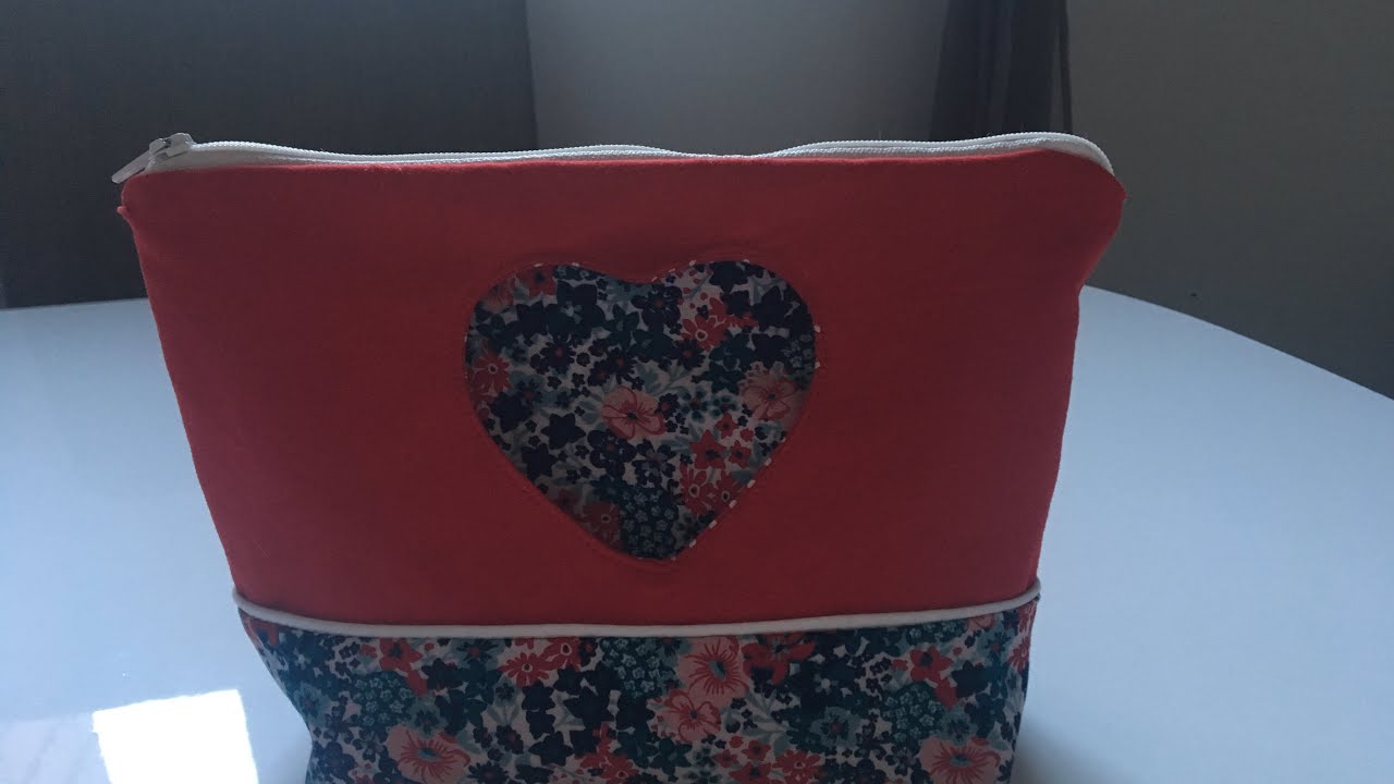 Coudre une trousse de toilette avec coeur - couture facile - cindy la couturière