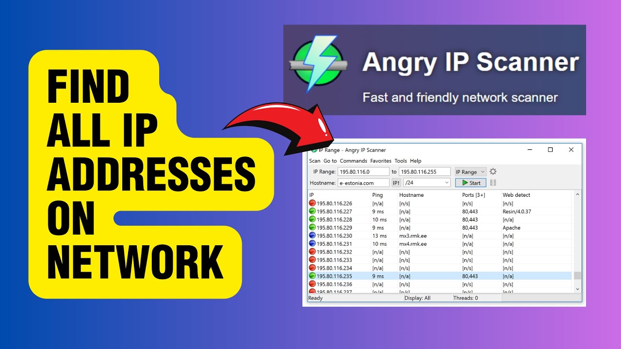 Find all Ip addresses on network | Angry IP Scanner