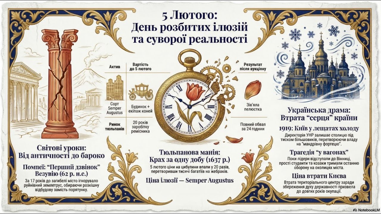 🗝️ 5 Лютого: День, коли світ дав тріщину (Помпеї, Тюльпани, Київ)