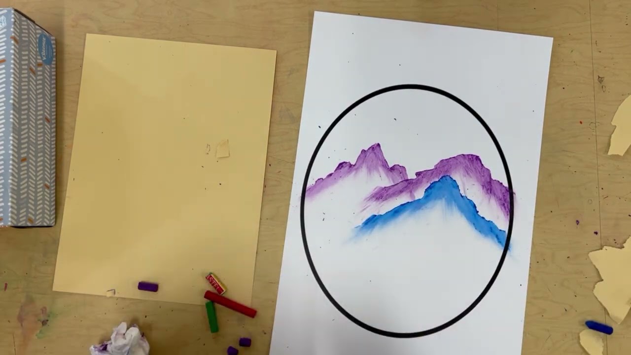 Mountain landscapes from torn stencils