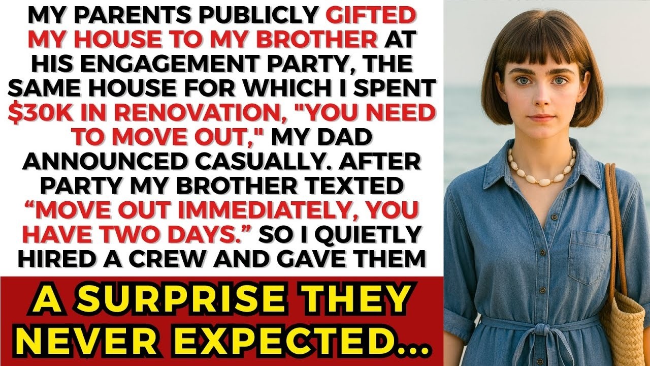My Parents Gave My Apartment I Paid For To My Brother At His Engagement—I Got Two Days To Move Out…
