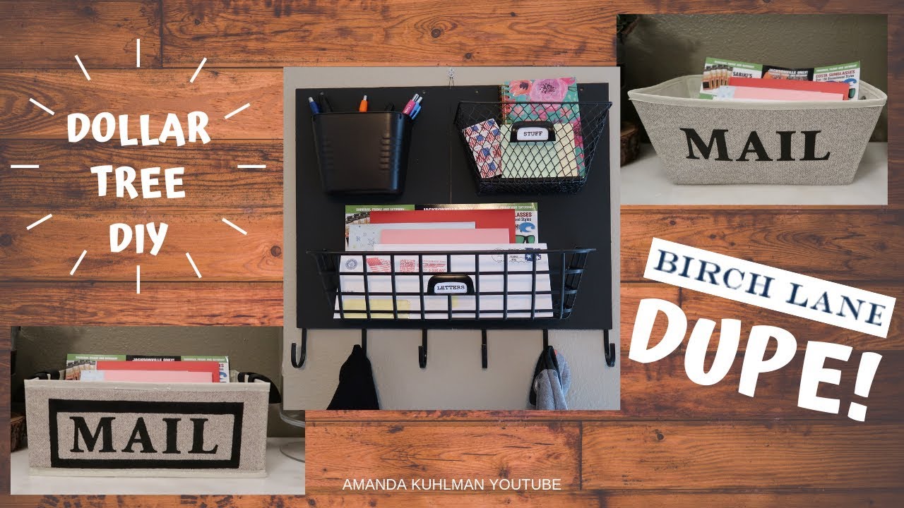 DOLLAR TREE DIY | Mail Organization | Birch Lane DUPE